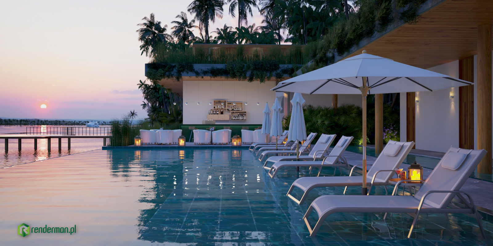 Resort pool rendering